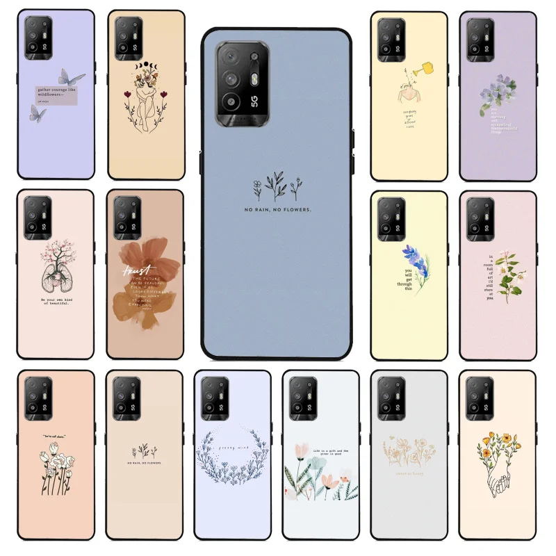 

Art Aesthetic Flower Word Quotes Phone Case for OPPO A54 A74 A94 A53 A53S A9 A5 A15 A91 A95 A73 A31 A52 A93 A92