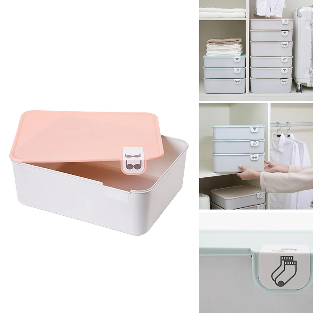

1PC Storage Box Plastic Underskirt Storage Case with Mark Lid for Bedroom