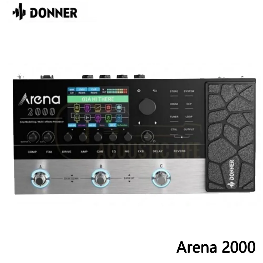 Педаль гитарных эффектов Donner Arena 2000 с мультиэффектами включая усилитель