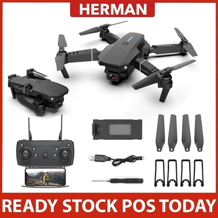 

Дрон HERMAN E88 с двойной камерой и Wi-Fi, FPV, широкий угол