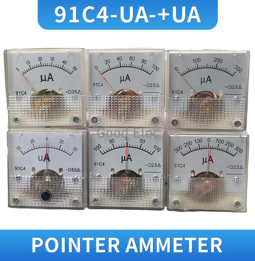 91C4-UA Амперметр постоянного тока 100UA-0-100UA 200UA-0-200UA 300UA-0-300UA/100UA/200UA/300UA/500UA Аналоговая