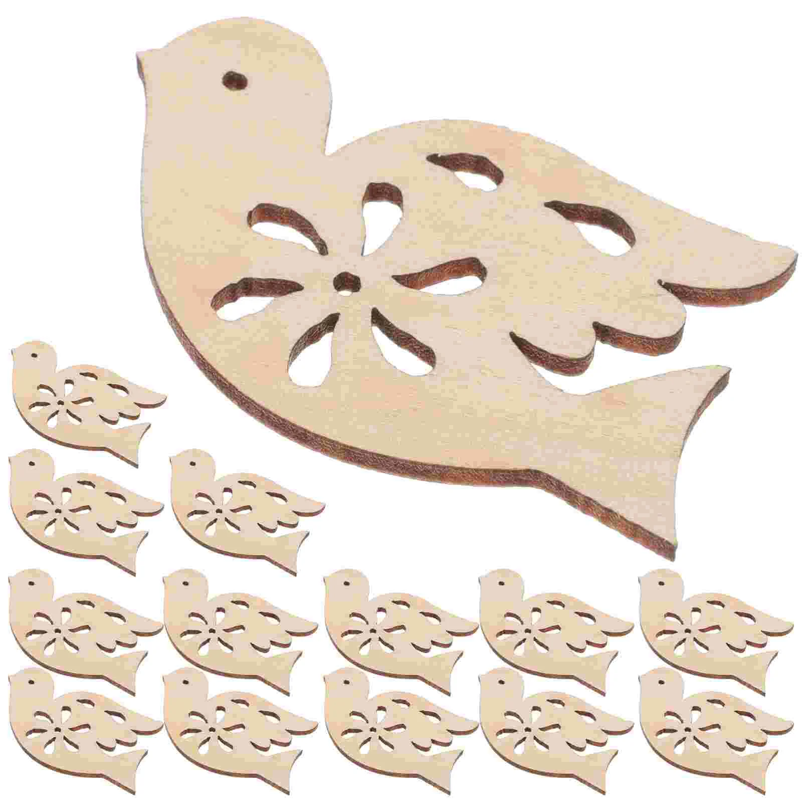 20 шт. деревянный кулон в виде птицы голубь мира полые голубиные чипсы