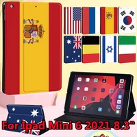 tablet case for apple ipad mini 6 2021 8 3 a2567a2568a2569 flip national flag leather office tablets accessories shell cover