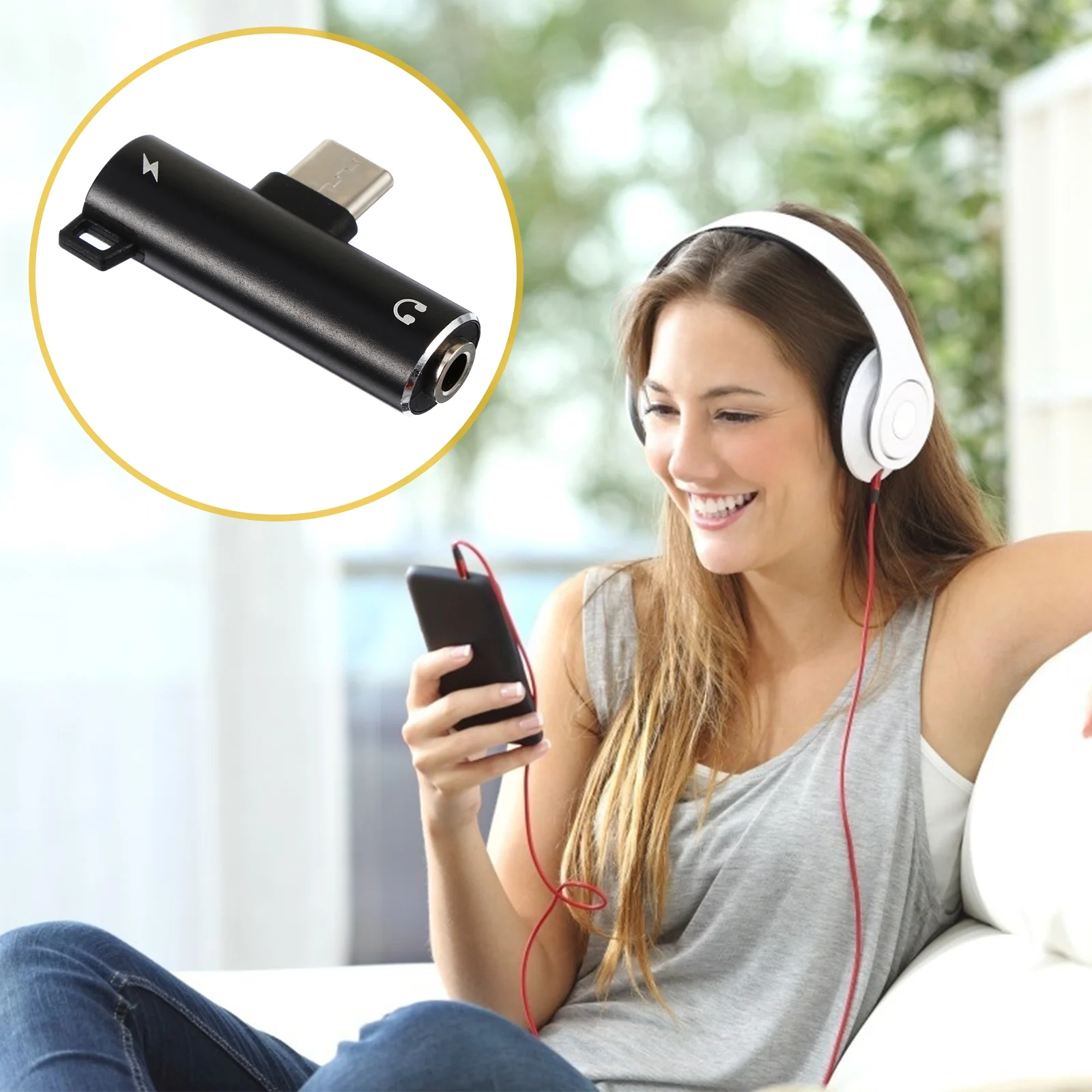 

1Pc Usb Adaptor Type-C to 35mm Audio Adapter Headphone Adapter 35mm Aux Jack Audio Adapter