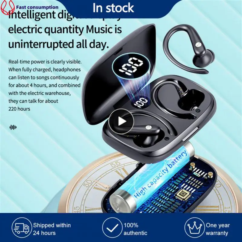

5.2 Ear-hanging Earphone Stereo Black Sports Running Earplugs Widely Compatible Waterproof Wireless Headset