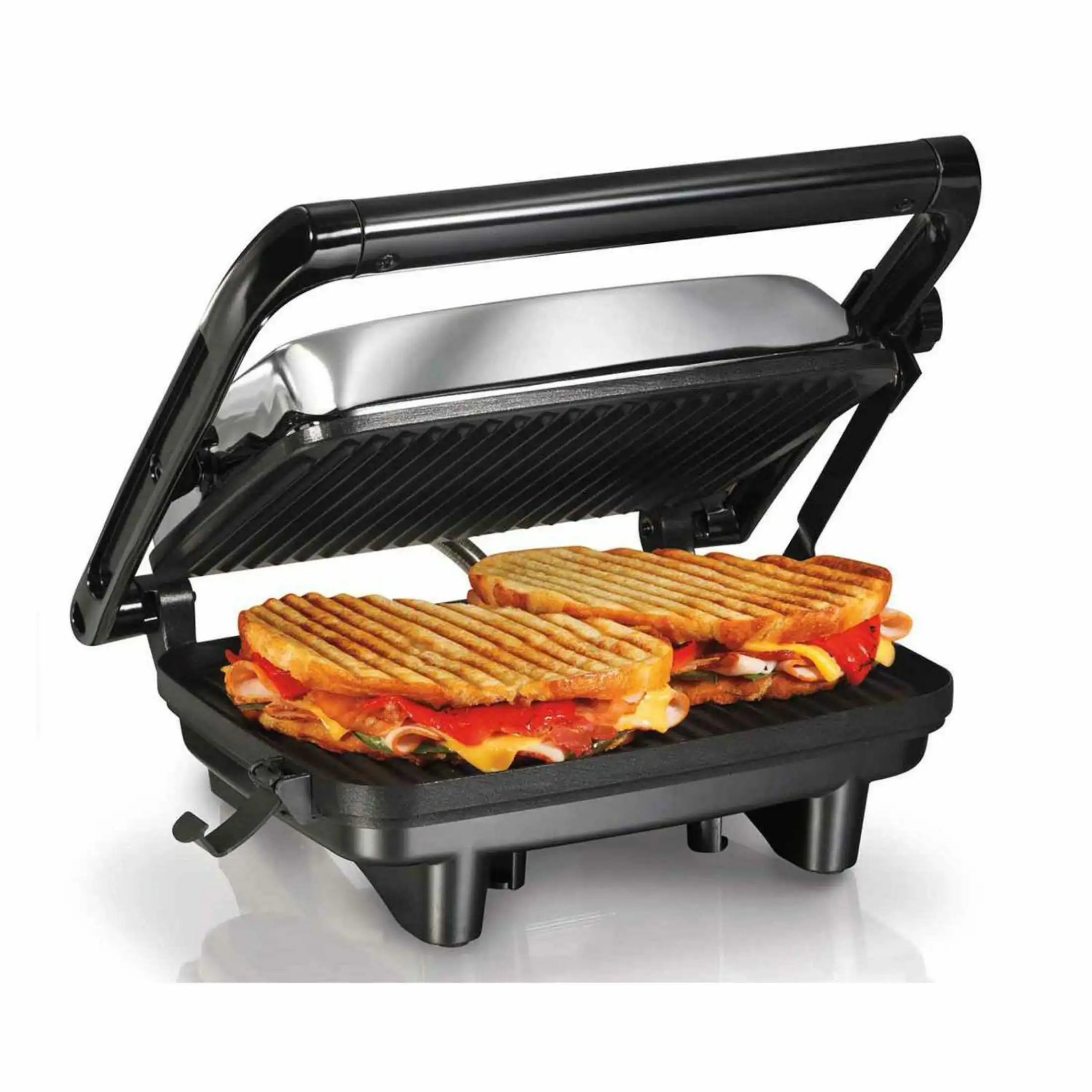 

1400-Watt Panini Press Gourmet Sandwich Maker - Chrome, Black