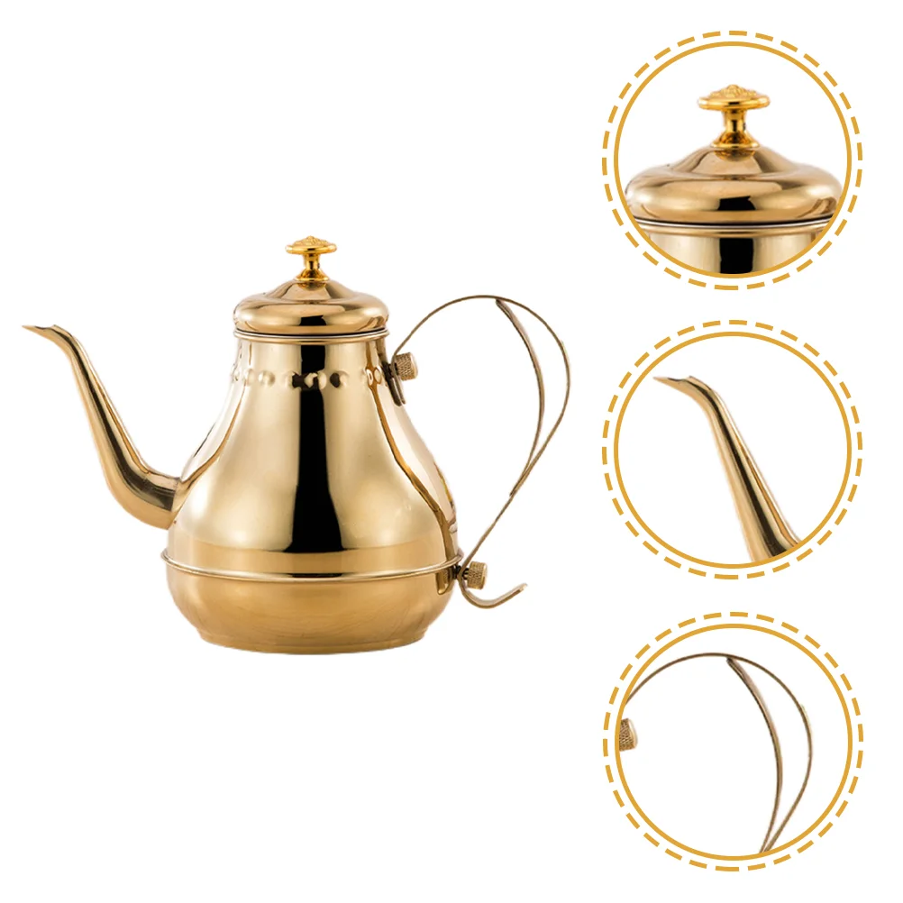 

Kettle Tea Coffee Teapot Pour Pot Maker Stainless Steelover Gooseneck Spout Stovetop Vintage Boiling Narrow Drip Water Stove