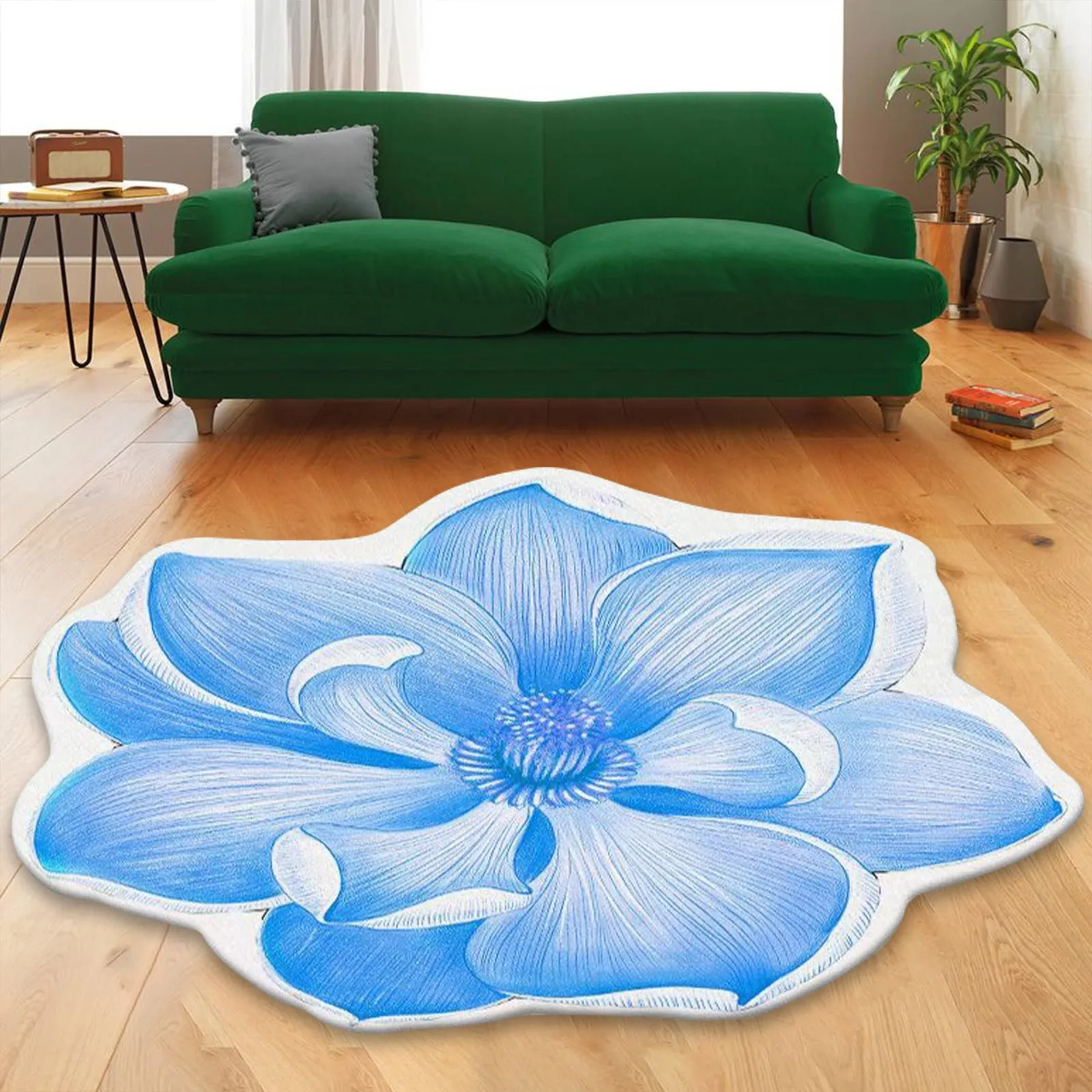 

Heat Transfer 3D Shaped Flower Floor Mat Sofa Home Bedroom Living Room Decorative Carpet Entrance Doormats Non-Slip Mat