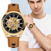 luxury mechanical watch for men automatic fashion casual black skeleton mechanical wristwatch gift for boyfriend reloj mecanico