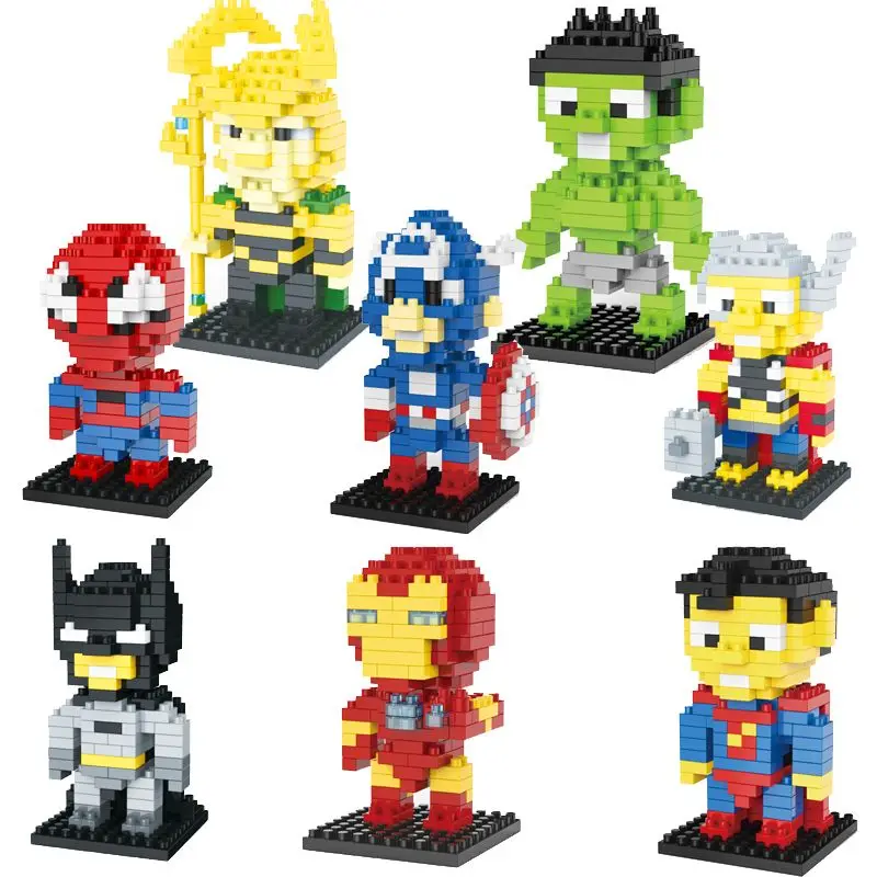 

Marvel Avengers Captain America Iron Man Hulk Children's small particle building blocks educational assembly toys creative gifts