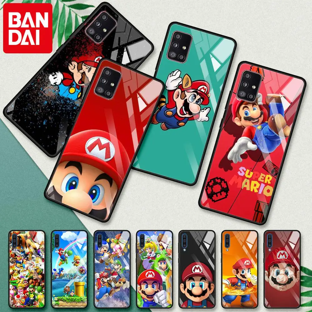

Tempered Glass Case For Samsung Galaxy S22 Ultra S20 FE S21 Plus S10 Note 20 10 Lite S9 S8 9 Phone Cover Super Mario Funda Capa