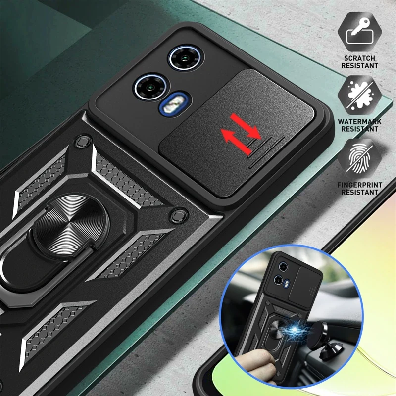 Чехол Funda для Motorola Moto G34 автомобильный магнитный держатель бронированные чехлы с