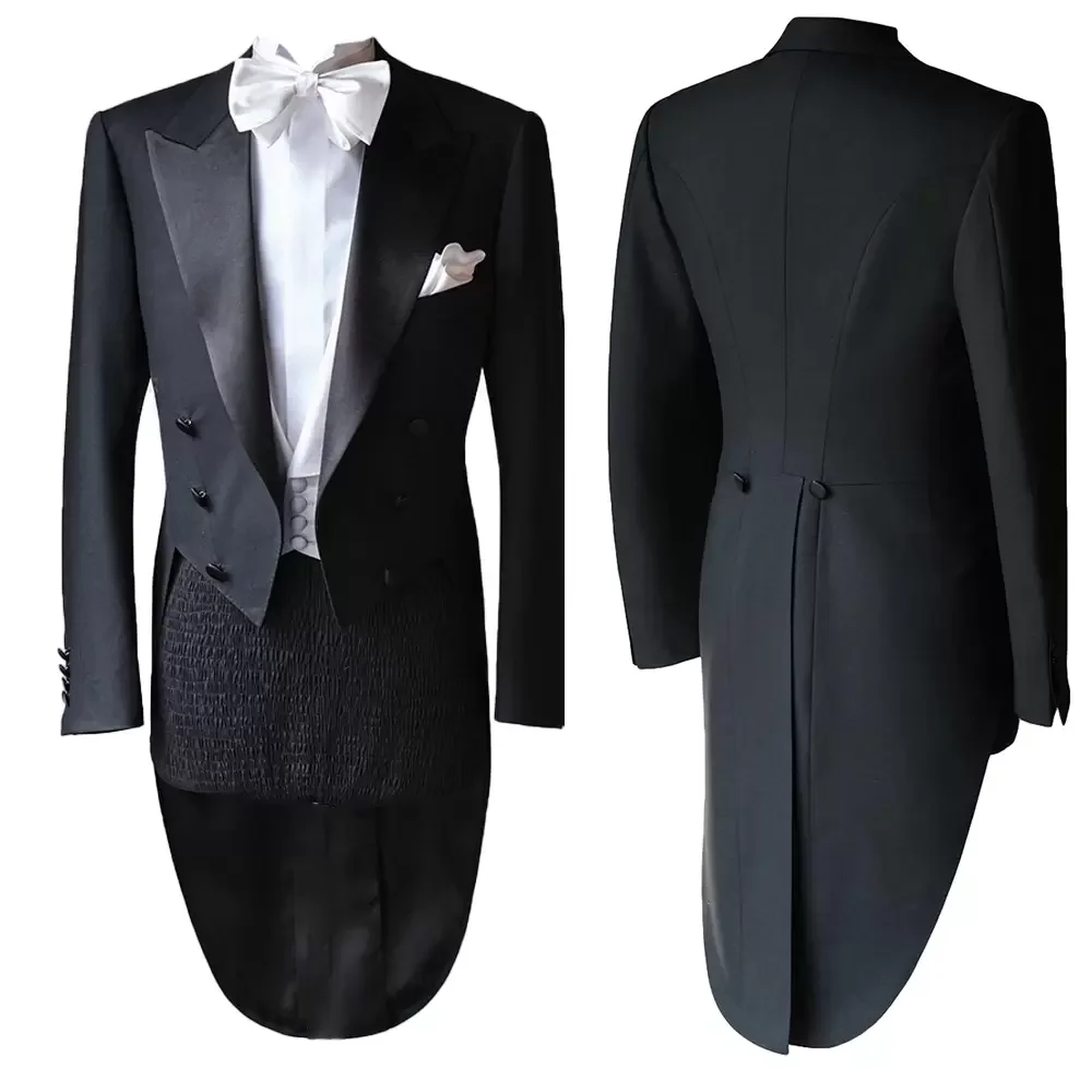 

Vintage Handsome Mens Suit With Two-pieces Mid-length Custom made Swallowtail Corduroy Wedding Suits Jacket and Vest De Mariage