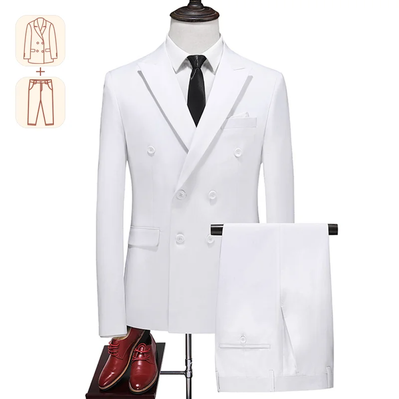 

Luxury Authentic Suit plus Sizs M-6XL Men's Suit Groom Wedding Suit Gentleman Party Social Dovetail Purple Male Men's Suit