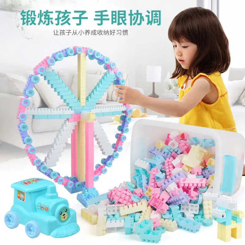 

680Pcs DIY Children Large Particles Plastic Building Blocks Baby Kindergarten Early Education Assembled Best Gift for Kids