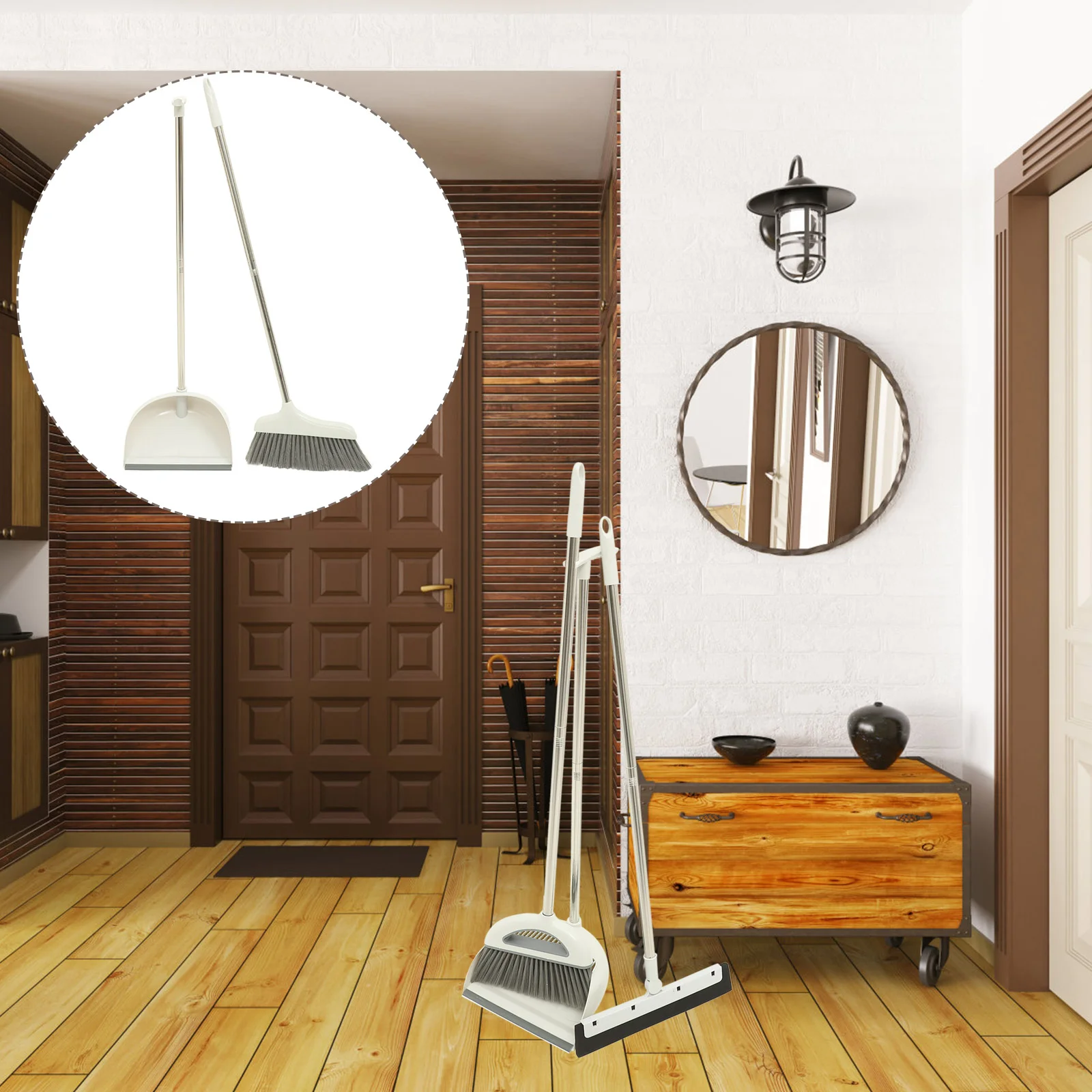 

Broom Convenient Dustpan Kit Supple Long Handle Set Plastic Home Cleaning Household
