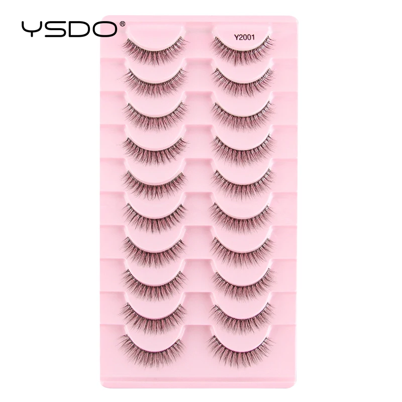 YSDO 3D Norковые Ресницы 10 Пар Натуральные Тонкие Имитация Норки Короткие Накладные