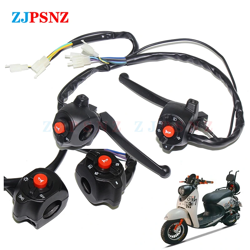 Electric Scooter Parts Handlebar Switch Horn Turn Signal Fog Lamp Lighting Switch Waterproof Left Right Switch E-bike Accessorys