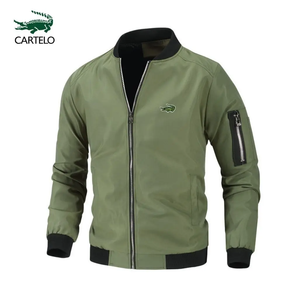 Embroidery CARTELO Men’s zipper Jackets Casual Jacket Men Sports Coat Spring Army Cargo Jacket Men Clothing Windbreaker Autumn