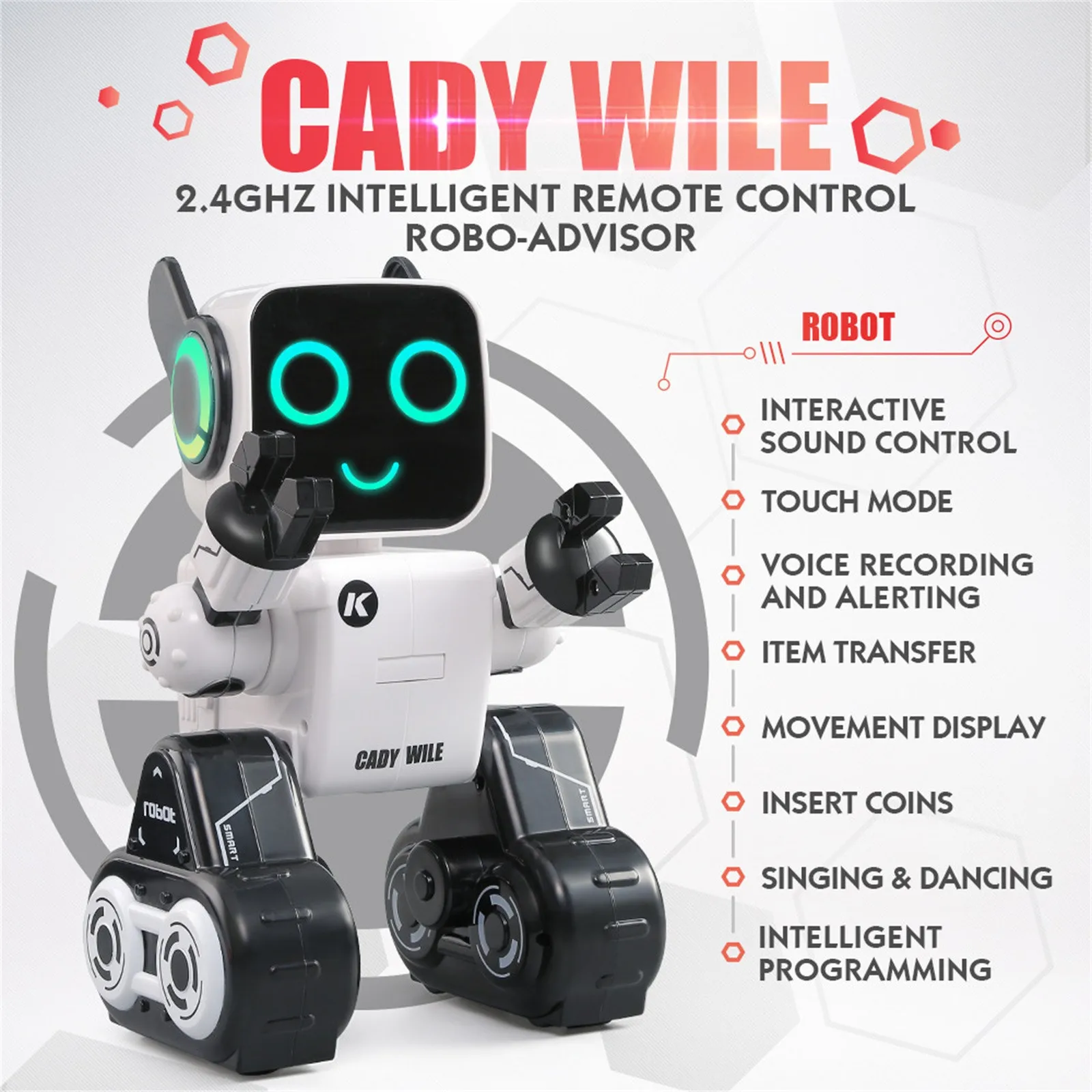 

RC Vector robot JJR/C R4 CADY WILE 2.4G Intelligent Remote Control Advisor Coin Bank Smart Robot Money Coin Piggy Bank Kids toys