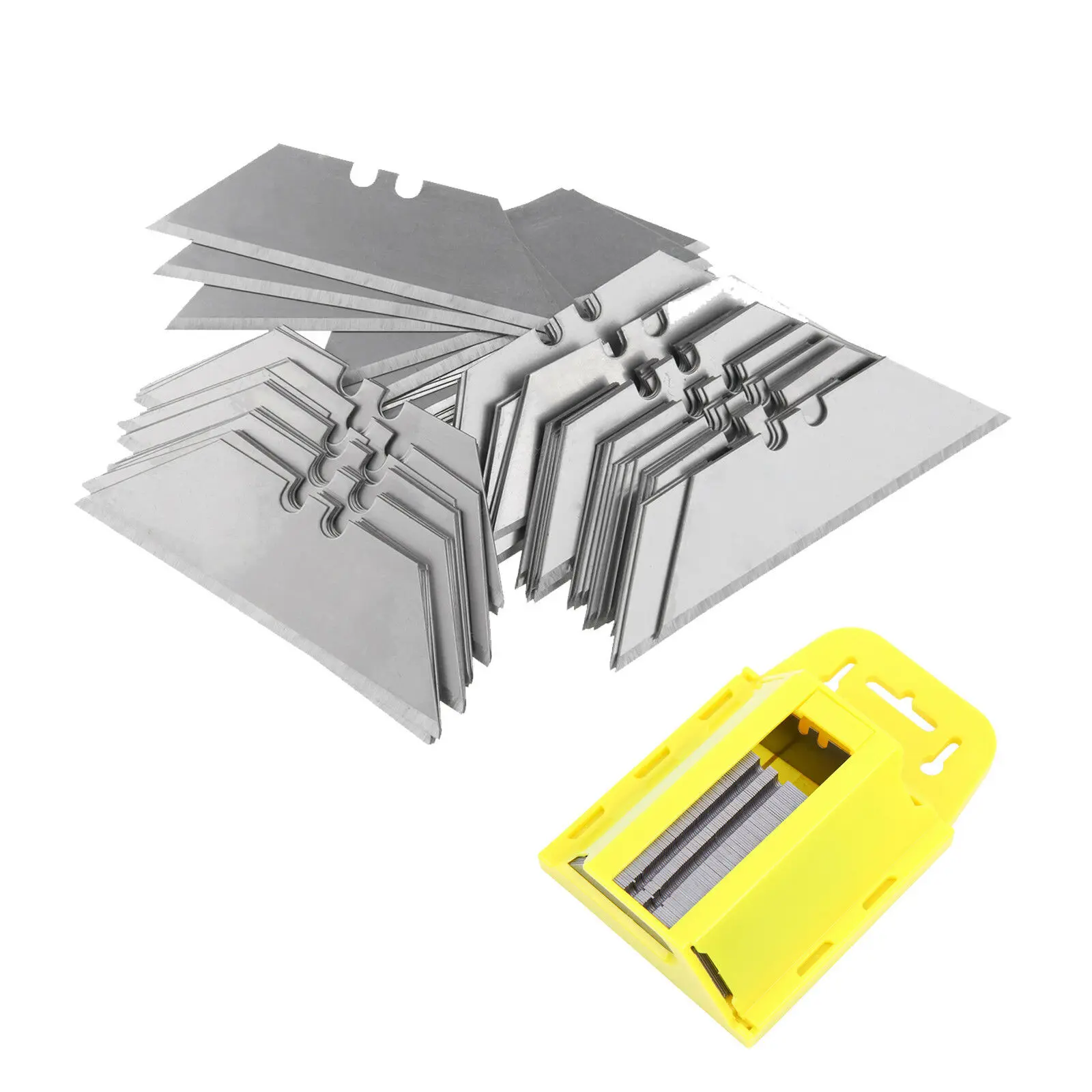 

Yonntech 100pcs Set Utility Knife Blades Razor Cut Steel Standard Garden Utility Knives