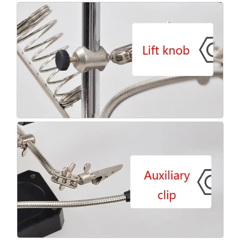 

Welding Magnifier Desk Magnifying Glass Stand 5LED Lights 2.5X-7.5X Lens Auxiliary Clip Loupe Desktop Soldering Repair 367D