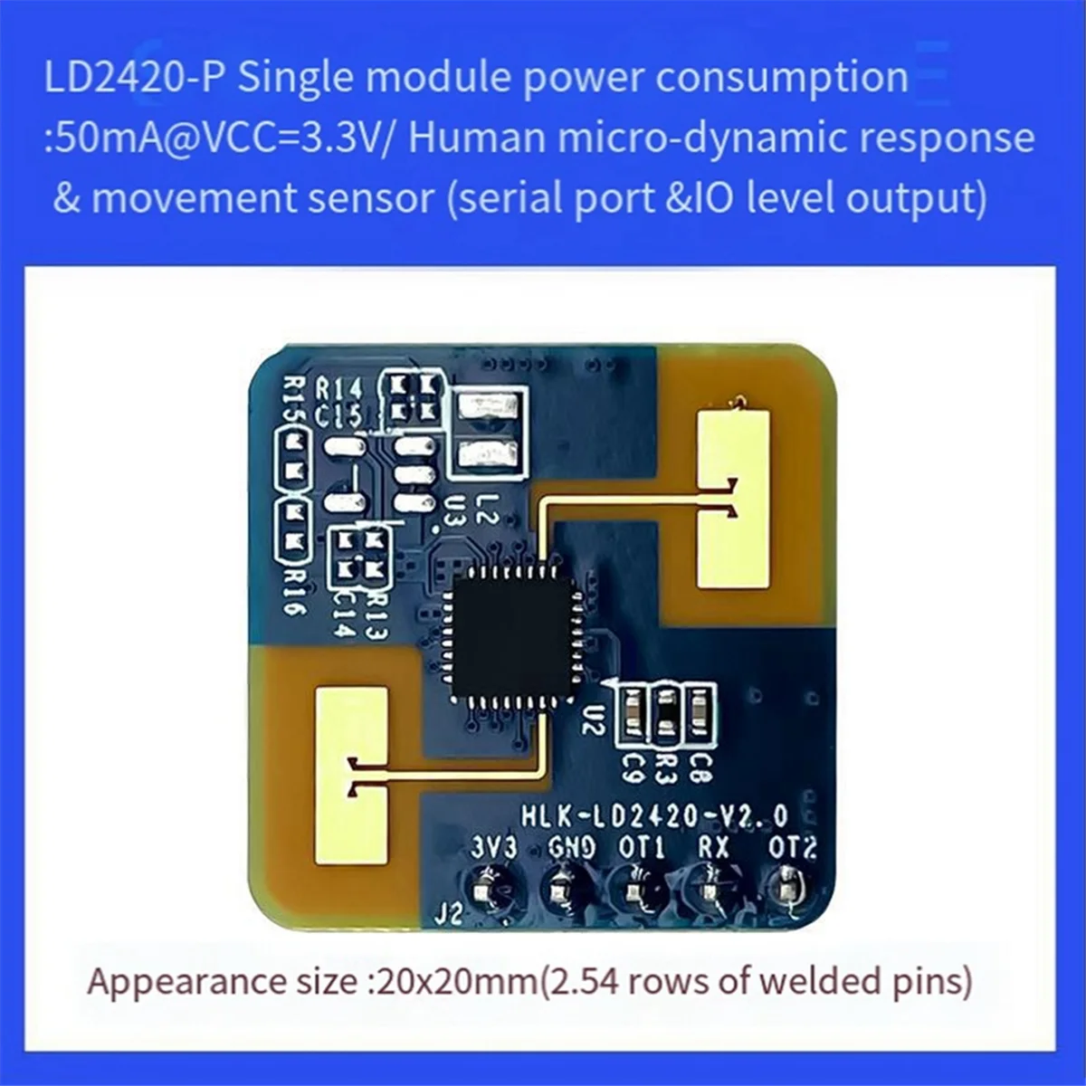 24G mmWave LD2420 датчик присутствия человека модуль обнаружения движения
