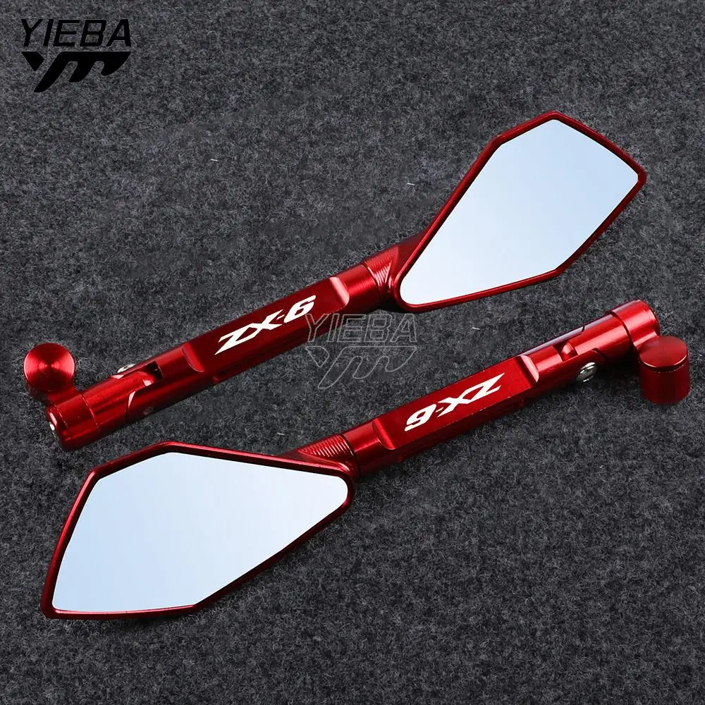 

Motorcycle ALUMINUM Rearview Side Mirrors 8mm 10mm For KAWASAKI ZX6RR ZX6 RR 2005 2006 ZX6R ZX6 R 2000 2001 2002-2018 2019 2020