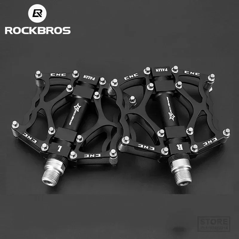 

Педали ROCKBROS для горного и шоссейного велосипеда, Нескользящие, из алюминиевого сплава, с ЧПУ, резные, дизайнерские, с отверстиями, велосипедные аксессуары