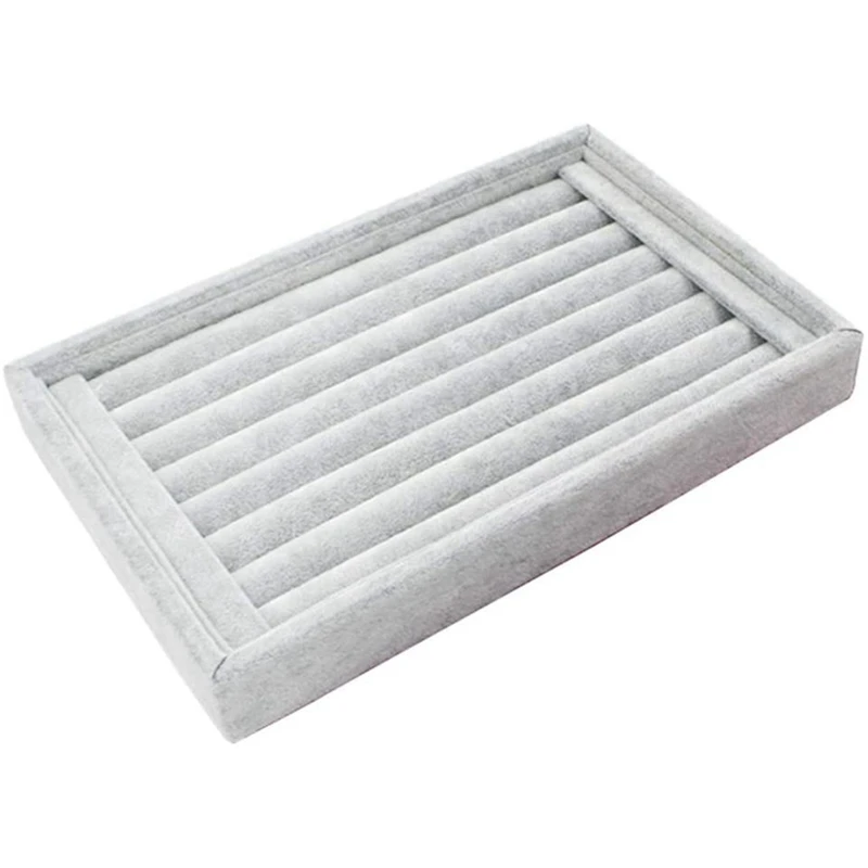 

Suede Ring Earring Tray Earring Tray Jewelry Storage Display Rack Ring Props Display Tray (Random Color)