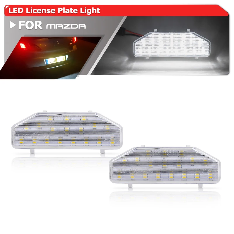 2x для Mazda 6 2007-2011 OEM # GS1D-51-270D RX8 2004-2012 полностью белый SMD светодиодный номерной знак, фонари, автомобильные парковочные фонари