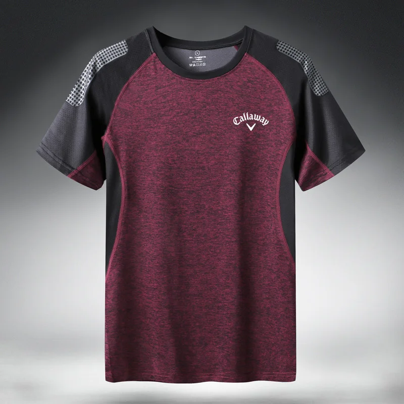 Golf Sports T-shirt Men's 2022 Summer New Quick Dry Fitness Running Outdoor Casual Short Sleeve Spandex Round Neck Loose Tide