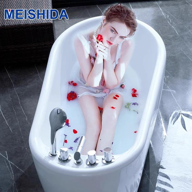 Фото MEISHIDA BSM-8226 японская бытовая мини-маленькая квартира акриловая отдельно стоящая ванна для взрослых ванная комната для дома №4
