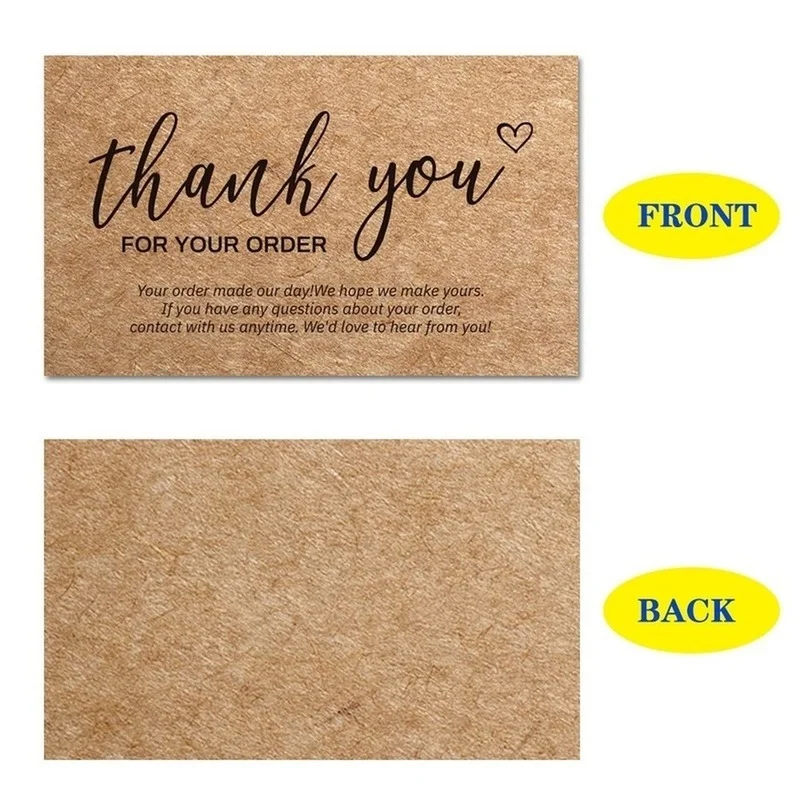 

30pcs Thank You for Your Order Cards kraft paper Thanks Greeting Card Appreciation Cardstock for Small Business Owners Sellers