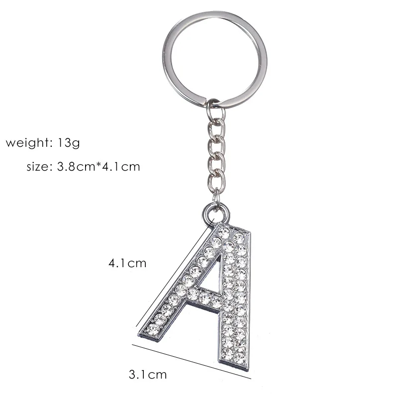 

Fashion English 26 Letters A-Z Rhinestone Keychain For Women Men Bag Pendant Accessories Car Keychain Key Chain Jewelry Gift