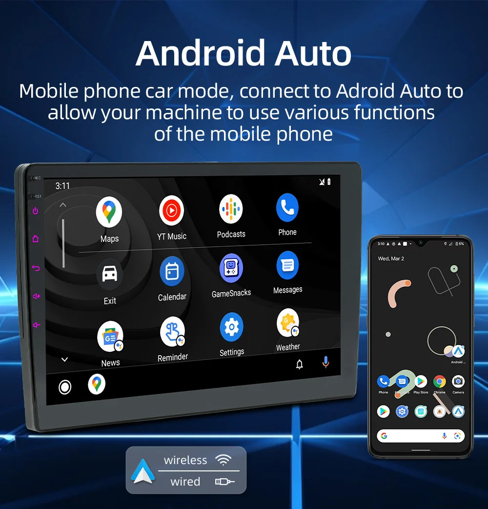 Фото Автомагнитола BQCC 10 дюймов Android с IPS сенсорным экраном, CarPlay, 4G, Wi-Fi, GPS-навигацией и функцией DSP для Hyundai Ix35 (Tucson) 2004-2015 №2