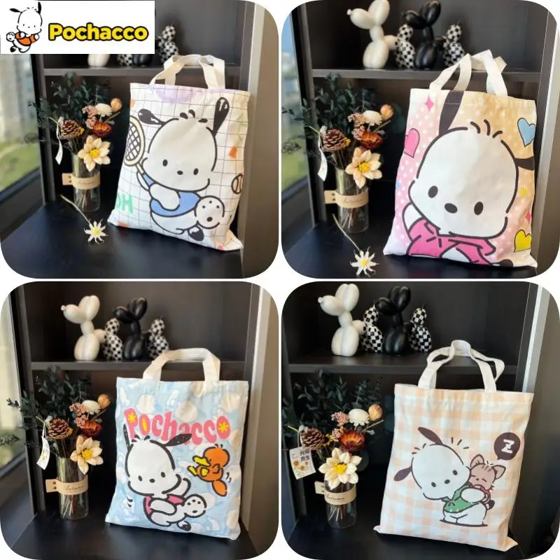 

Kawaii Sanrio Pochacco Cartoon Ins Canvas Bag Single Shoulder Student Classroom Bag Cute Anime Plush Toy Girl Birthday Gift