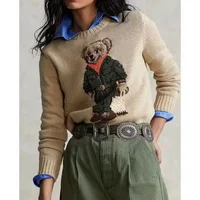 2023 Cartoon Bear Embroidered Sweater Women Winter Clothing Long Sleeve Pullovers Harajuku Unisex Sweater Cotton Cashmere Coat 3