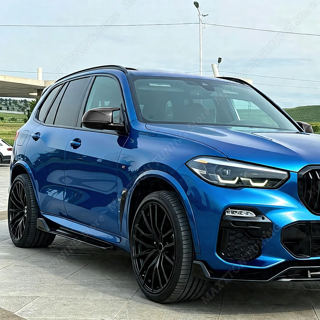 Фото Глянцевые черные накладки на боковые зеркала заднего вида для BMW X3 X4 G01 G02 X5 X6 G05 G06 X7 G07 2018-2026, модифицированные, стилизованная отделка №4