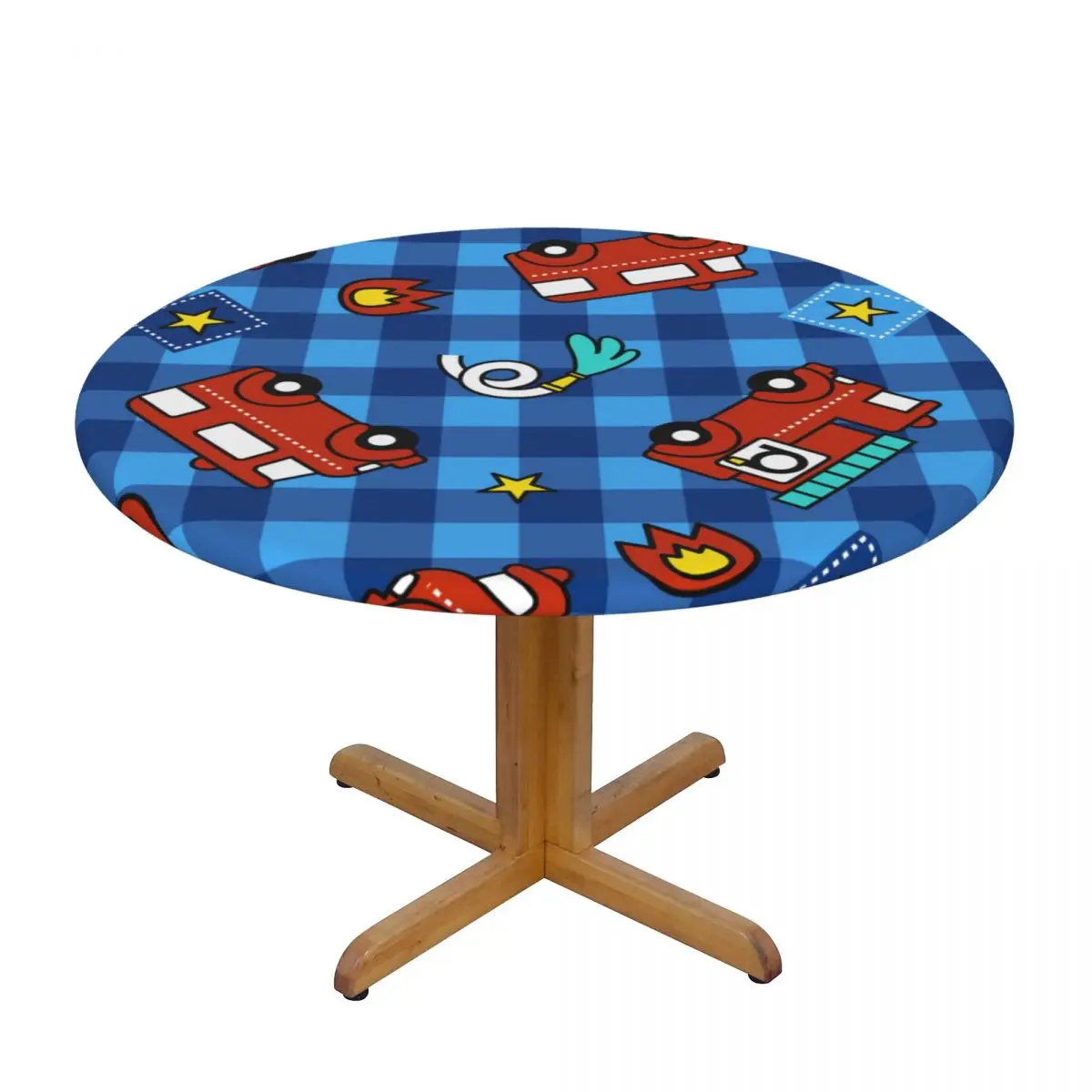 

1 шт., круглая эластичная скатерть в клетку