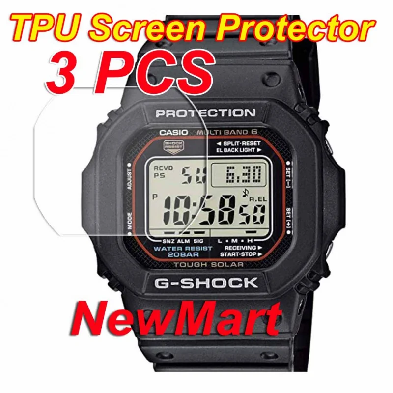 

3Pcs Protector GW-S5600 G-5600 GW-M5610 GLS DWE-5600 DW-D5600 GW-M5600 GW-M5630 DW-5610 TPU Screen Protector For Casio G Shock