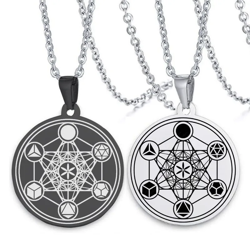 Metatron ожерелье куб священные геометрические уплотнения Archangel Angel подвеска сигил
