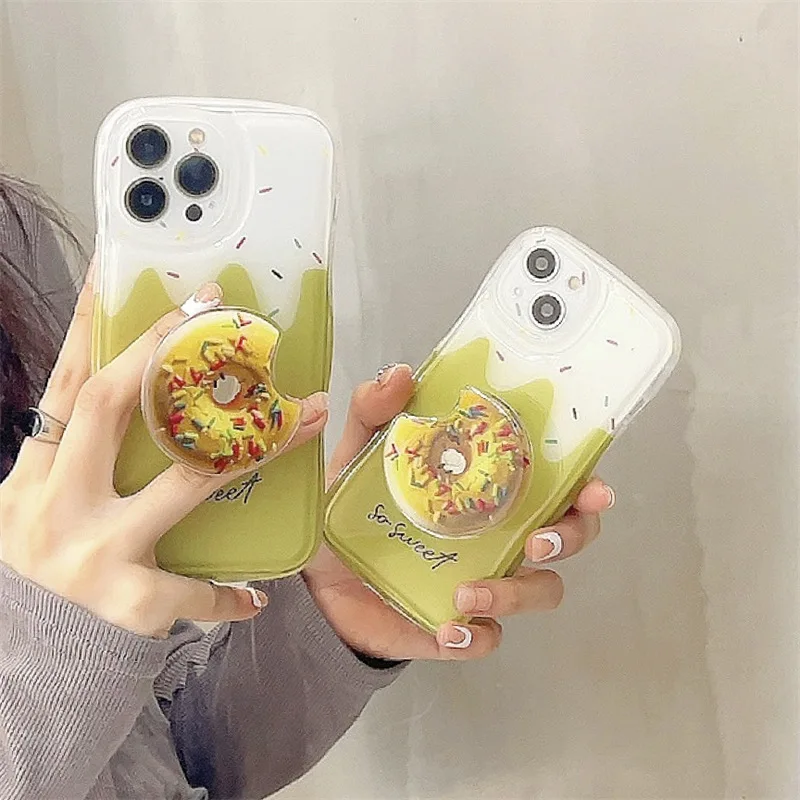 

Creative Cream Doughnut Holder Phone Case Cover for IPhone 14 Plus 11 12 13 14 Pro Shockproof Cases for IPhone 14 Case