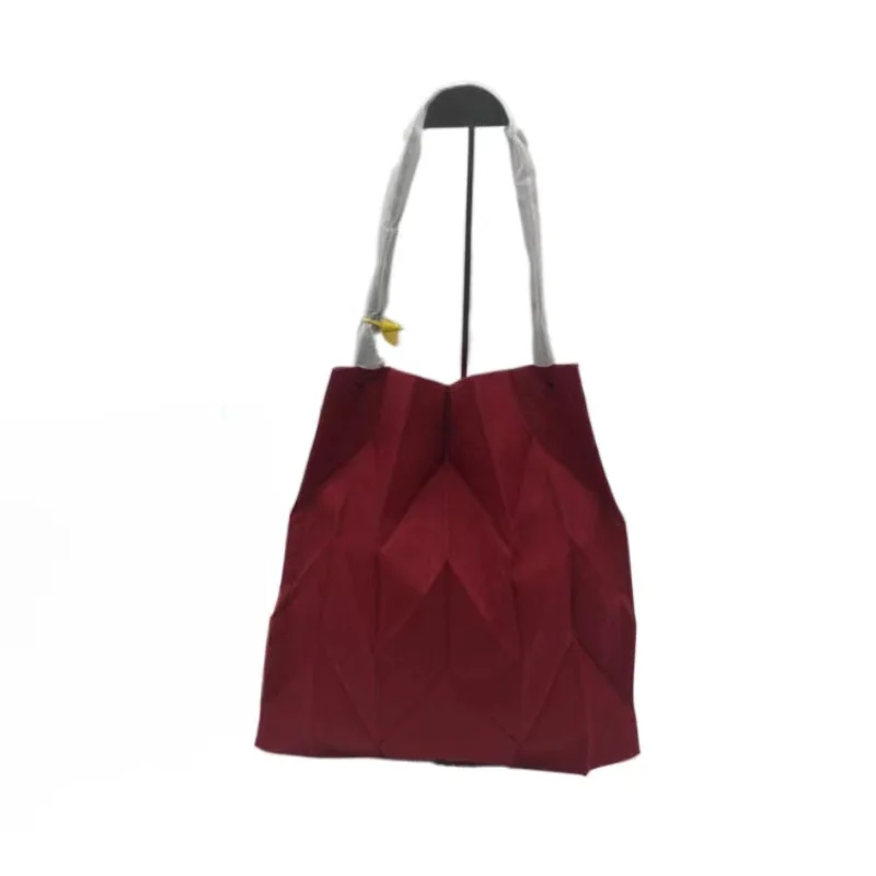 Японская плиссированная сумка для покупок однотонная подмышек подходящая ко