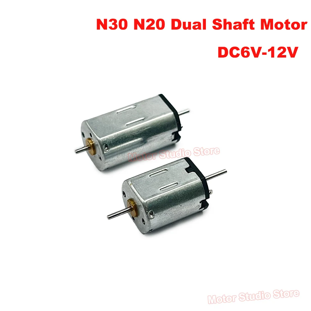 

Micro Mini 10mm*12mm N30 N20 Dual Shaft Motor DC 6V-12V High Speed Double Axis Large Torque DIY Toy Car Rail Train Model Engine