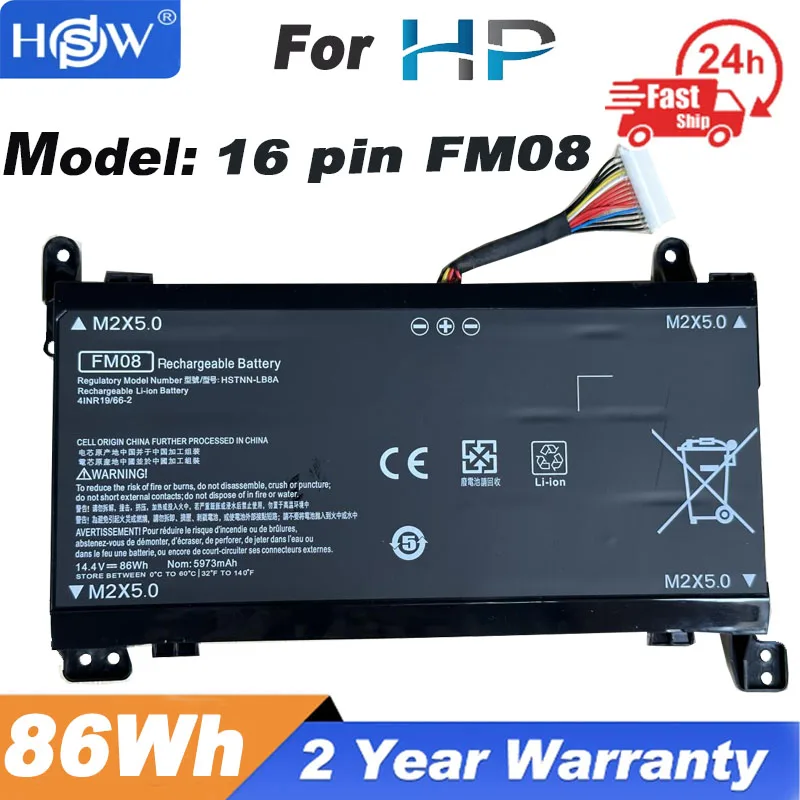 Аккумулятор FM08 для ноутбука FM08XL для HP Omen 17-an014ng HSTNN-LB8B 922753-421 922977-855 12PIN 16 PIN или 12 Pin