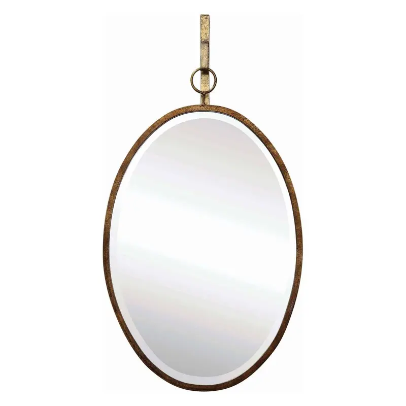 

Elegant Distressed Metal Frame Wall Mirror with Bracket (Set of 2 Pieces), Rare Hanging Decor for Room Home Decor.