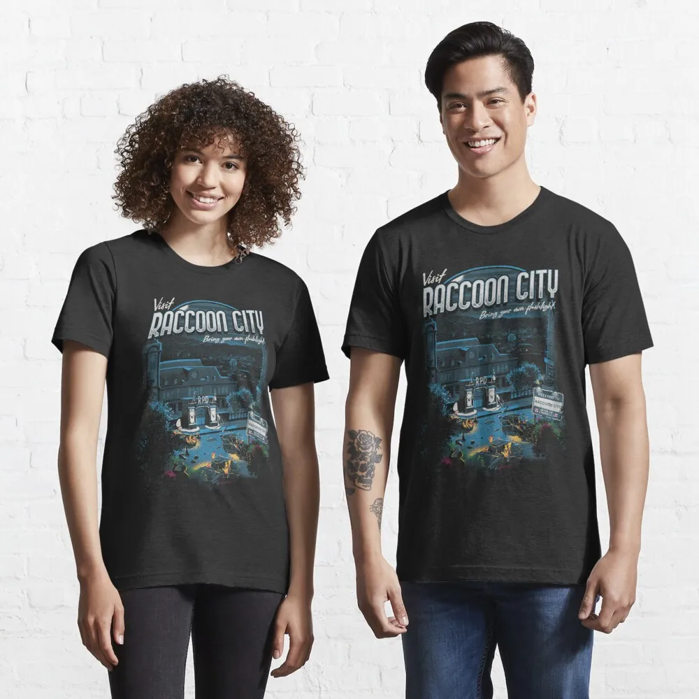 Посетите необходимый город енота футболки Зомби игра зомби видеоигра житель зло
