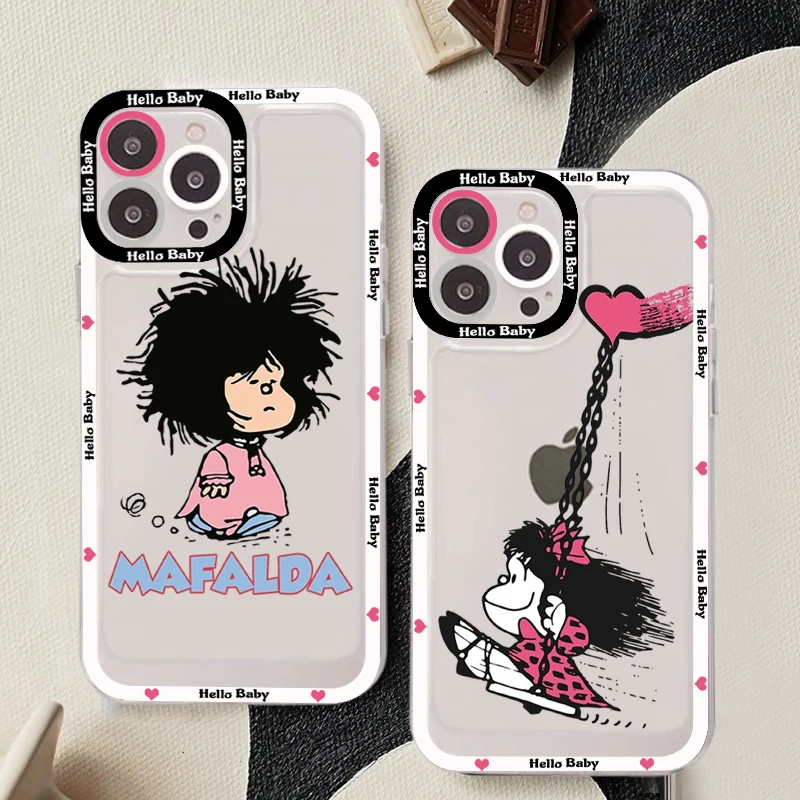 

Mafalda Phone Case for iPhone 11 12 13 Mini Pro Max 14 Pro Max Case shell