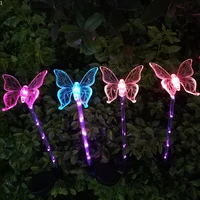 garden lights outdoor solar decor stakes acrylic butterfly led light decor street yard fence lamps butterfly solar lawn lamp